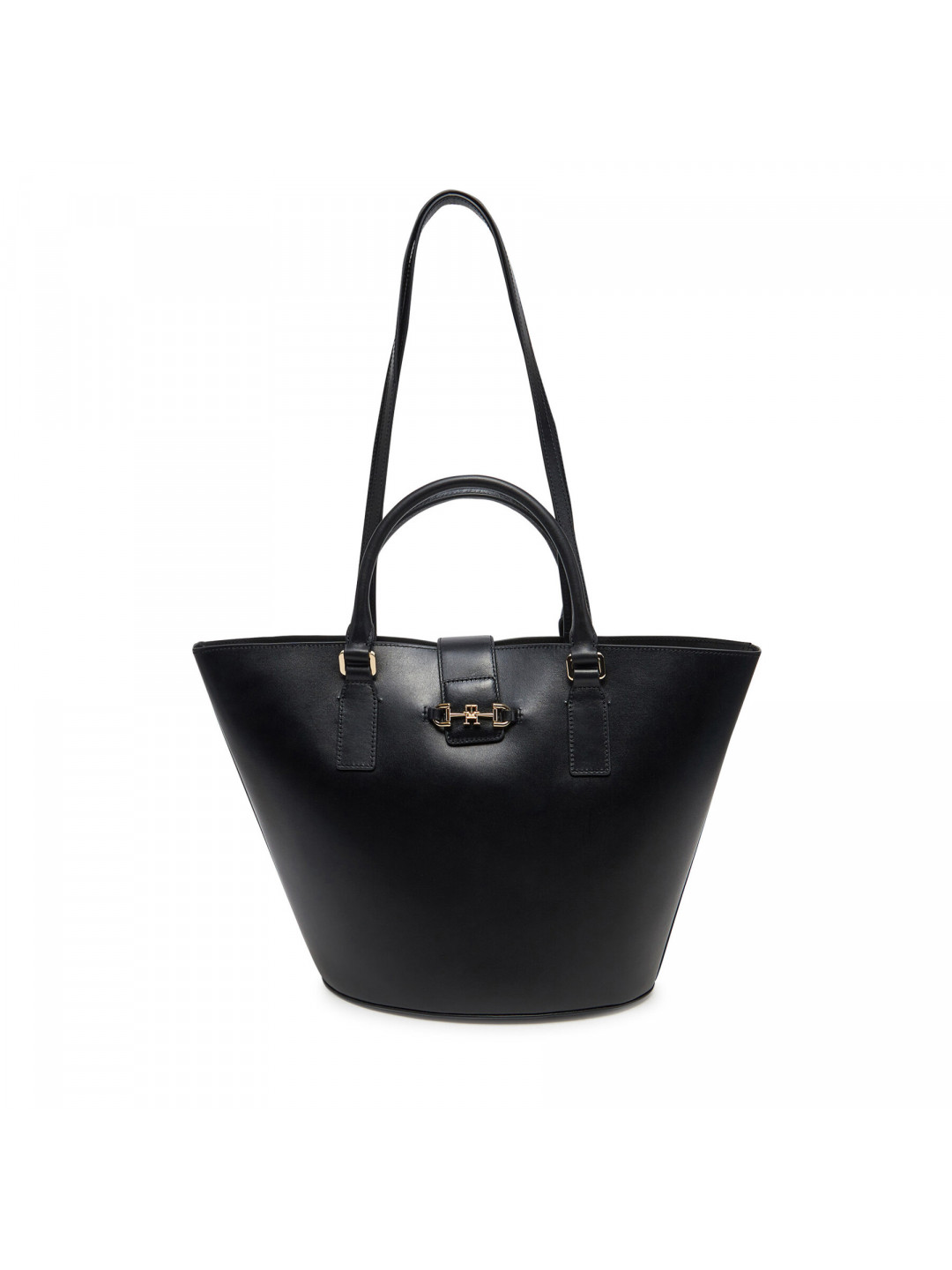 Kabelka Tommy Hilfiger Heritage Leather Tote AW0AW17209 Černá